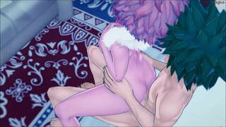 Izuku Midoriya kuradi tema armas meeskond tüürimees Mina vastu seina - HAM Hentai.