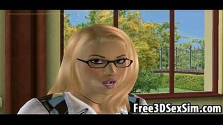 ˜�거운 3D 학생을 핥기는 흑인 아가씨가 꽉 조개